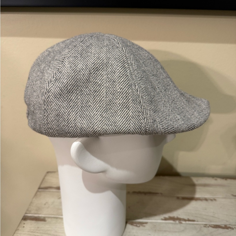 Gray Herringbone Flat Cap Men's Driver Hat - Goodfellow & Co L/XL